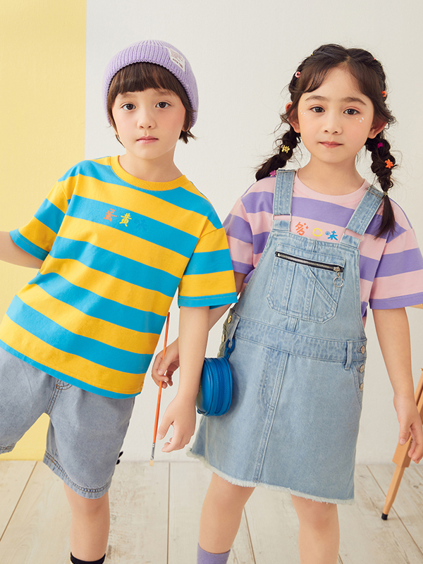 gxg.kids童装2021夏季新品薄款条纹t恤