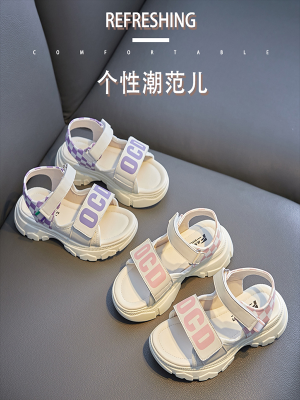 博宾尼2022新款夏季中大童小女孩公主洋气运动夏款沙滩儿童鞋子